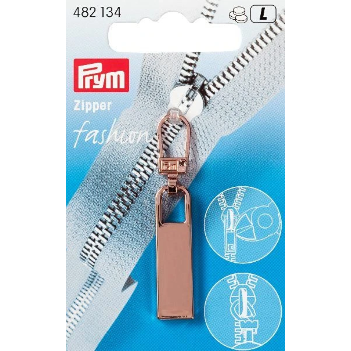 Muotivedin, vetoketjunvedin ruusukulta Prym