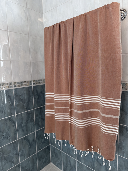Hamam pyyhe Jätti ruskea puuvilla 100x210cm