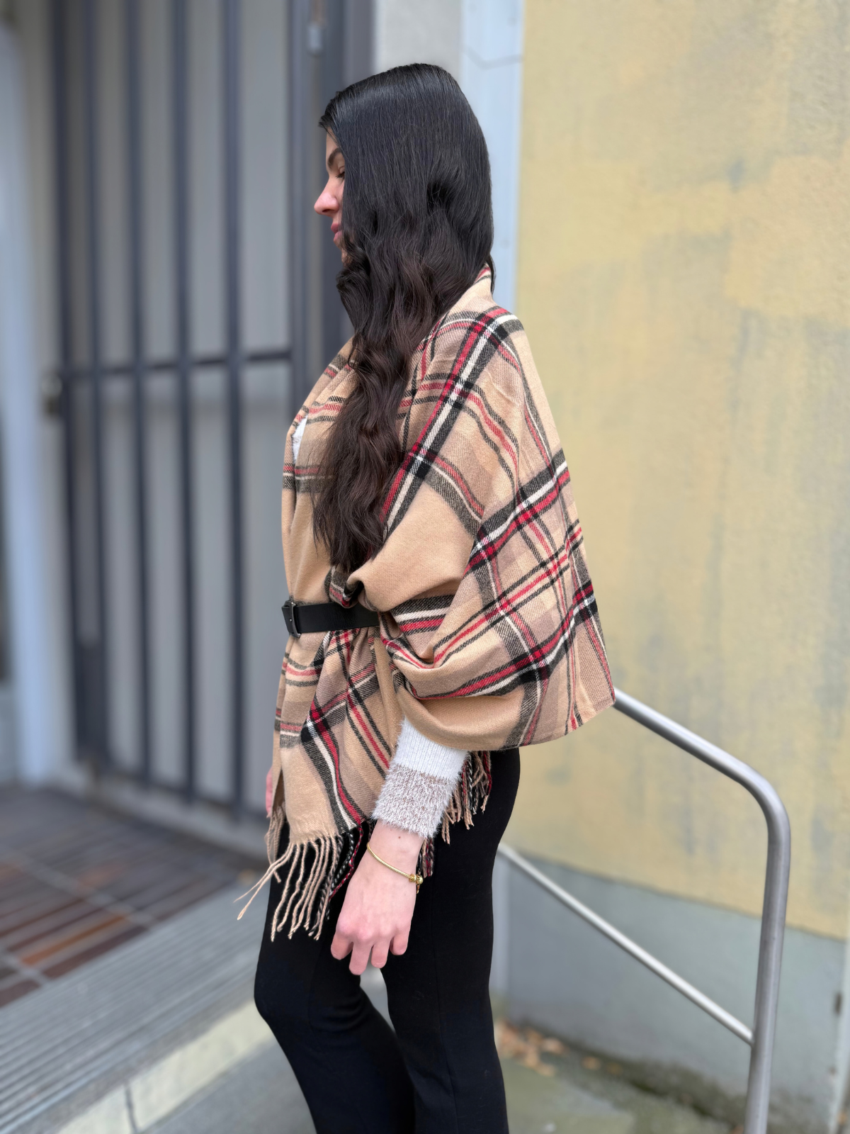Kaulahuivi Ruutu Beige