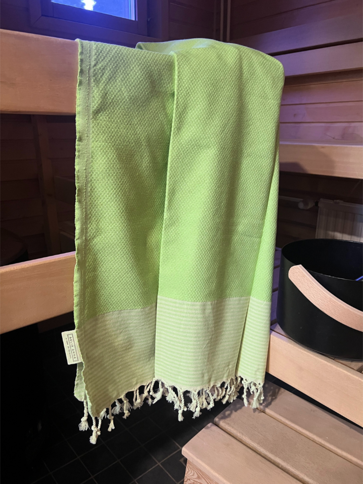 Kreikkalainen pyyhe Timantti lime puuvilla 95x180cm